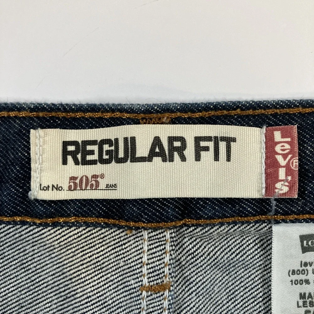 Vintage Levi's 505 Jeans Mens 36x36 Dark Wash Blue Regular Fit Denim Y2K